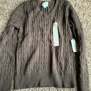 Women’s brown cable knit sweater NWT